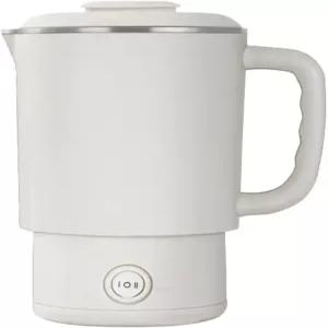 여행용 전기 주전자 304 스테인리스 스틸 소형 휴대용 접이식 티 2개 장비 600ML 600W로 끓는 물 캠핑용