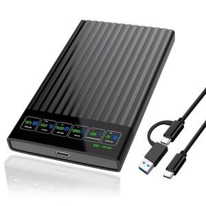 HWAYO 5인치 750GB 휴대용 외장 하드 드라이브 LCD 디스플레이 HD 스크린 USB3 타입 HDD 스토리지 PC 데스크톱 노트북 OS Xbox One PS4 PS5용 750GB