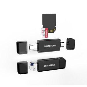 기가스톤 SD 카드 리더 2팩 5IN1 USBA /USBC 리더 /MICRO /SDHC /SDXC용 듀얼 슬롯 노트북 PC IPHONE16 /15 애플호환 PRO /AIR 아이패드호환 PRO ANDROID와 호환 가능