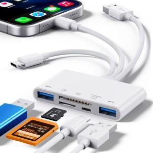 아이폰호환 메모리 카드 리더 및 USB OTG 어댑터 C A 장치용 5IN1 SD 리더 마이크로 슬롯 지원 /MICRO /SDHC /SDXC /MMC 지원