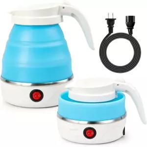휴대용 접이식 전기 주전자 600mL 여행용 자동 차단 작은 끓는 물 야외 사용 차 커피 110V에 이상적입니다