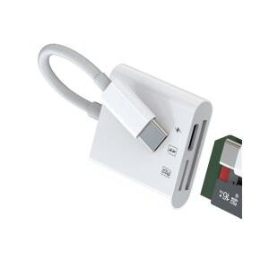 아이폰호환 16 15 PRO MAX용 USB C SD 마이크로 카드 리더(3IN1) 타입 충전 포트 어댑터 아이패드호환 액세서리용 삼성용 디지털 카메라 TF 메모리 안드로이드 호환 전송 애플호환 애플호환 스토리지용