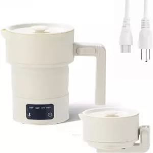 휴대용 전기 주전자-600ML 접이식 600W 여행용 온수 보일러 4템프 프리셋 캠핑용 식품 등급 실리콘 호텔