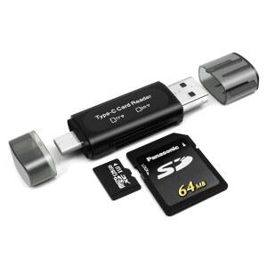 SD 카드 리더 AIYEEN 4-IN-1 USB C 리더 듀얼 슬롯 OTG 메모리 어댑터 (TF /MICRO /SDXC SDXC SDHC (블랙)