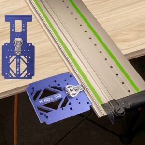 90 ° Festool 및 Mta 레일용 앵글 스톱 목공 트랙 톱 사각 가이드 클램프 직각 포지셔닝 플레이트