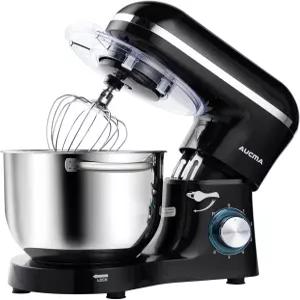 Aucma 스탠드 믹서 6.5-QT 660W 6단 틸트 헤드 푸드 도우 후크가 있는 주방 전기 와이어 채찍 및 비터 블랙