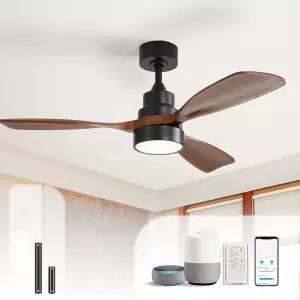 조명과 리모컨이 있는 Sofucor 48인치 스마트 천장 선풍기 Alexa/Google/App 조용한 DC 모터 침실 거실