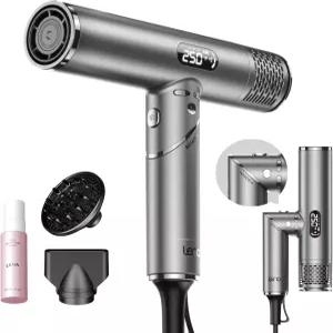 가 장착된 접이식 헤어 드라이어 - 빗이 1600W 프로페셔널 고속 100 000RPM 살롱 품질의 결과물 4 템프 및