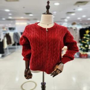 여성 라운드 집업 가디건 M25WBC112
