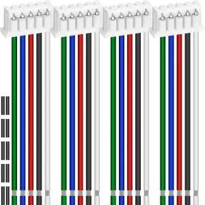 MKBKLLJY 4PCS 5 와이어 기타 픽업 커넥터 1.25mm 피치 5핀 남성 플러그 퀵 커넥트 어댑터 28AWG 10cm