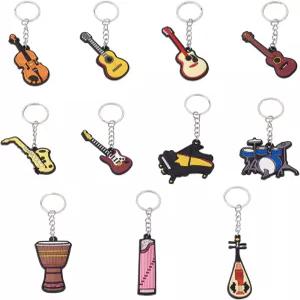 판다홀 13pcs 악기 키체인 피아노 바이올린 기타 드럼 색소폰 젬베 우쿨렐레 구친 류트 중국 지더 우르힌