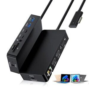 Surface Dock 트리플 디스플레이 듀얼 HDMI VGA 전원 어댑터 포함 Pro 12 11 10 Laptop Book Go 액세서리용 in 도킹 스테이션