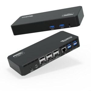 Plugable 12 in USB 트리플 모니터 도킹 스테이션 3X HDMI 또는 디스플레이 포트가 있는 4K 디스플레이 윈도우 썬더볼트 USB4 USB C와 호환 100W PD 6X 포트 이더넷