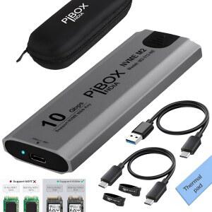NVME M2 인클로저 pibox India SSD 인클로저 USB 10Gbps 도구가 필요 없는 케이스 PCI 리더기 USB 지원 2230 2242 2260 2280 SSD REALTEK RTL9210 칩셋
