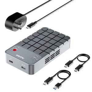 RAID NVMe 인클로저 USB3 GEN2x2 20Gbps 듀얼 베이 PCIe SSD 리더기 PM JBOD 냉각 USB to 케이블 5V 3A 전원 어댑터 알루미늄