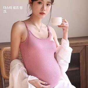 원픽 여성 임산부수유 캐미솔 여름 수유복 브래지어 착용 필요 없음 산후 수유특수 빅사이즈 임부복