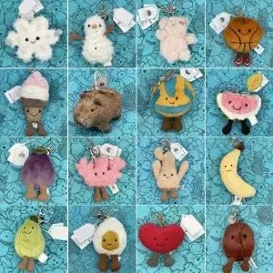 JELLYCAT 골프공 플러시 키체인 카피바라 배구공 장난감 하마 거북이 JC 가방 참