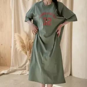 여성 여름 옆트임 프린트 롱 반팔 원피스25451991588872
