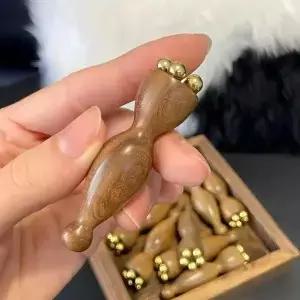 핫 페이스 마사지 도구 연꽃 씨앗 꽃봉오리 뷰티 황동 로즈우드 다크서클 괄사 눈 피로 경락 지압