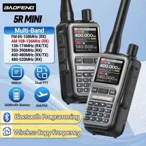 바오펑 UV-5R 미니 무전기 멀티 밴드 블루투스 프로그래밍 무선 복사 주파수 999CH AM FM 장거리 양방향