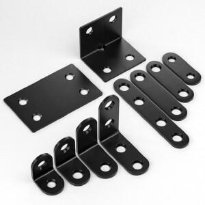 4pcs, 20x20X16mm 코너 브레이스 Alamic 직각 브래킷 스테인레스 스틸 블랙 나사가 조인트 선반