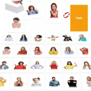 50가지 감정 플래시 카드 사실적인 느낌의 그림 사진 성인 홈스쿨 언어 ABA 치매 실어증 작업 ESL 및 학습