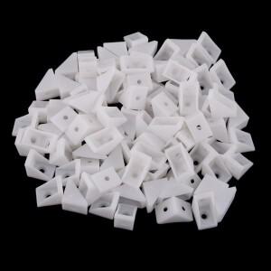100 Pcs 흰색 코너 버팀대 조인트 앵글 브래킷 선반