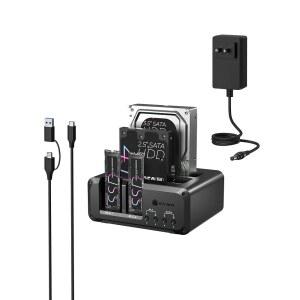 Bay NVMe SATA SSD ICY 인클로저 스테이션 스위치 전원 드라이브 USB 도구 스테이션 리더기 없음 BOX HDD 최대 하드 개별 도킹 10Gbps 필요 48TB to 도크