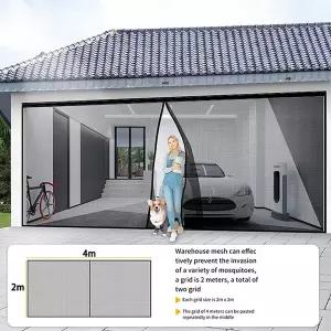 모기장 방충망 방충커버 2x4M 차고 곤충망 도어 커튼 휴대용 여름용 투명 탈부착 가능 세탁