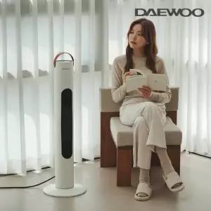 대우 PTC 타워형 그래핀 타워형 리모컨 불멍 벽난로 난로 스탠드 온도조절 히터 온풍기