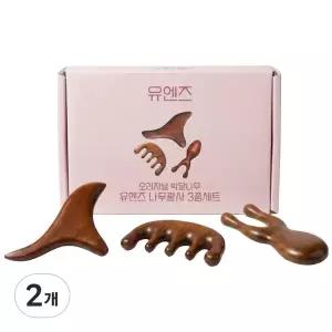 유엔즈 나무 괄사 바디 페이스 두피 마사지기 3종세트
