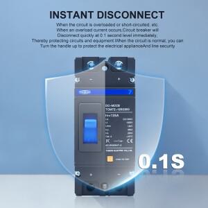 태양광 PV용 MCCB 과부하 보호 스위치 몰드 케이스, 회로 2P DC TOM7Z, 1000V
