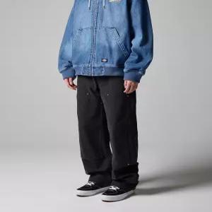 디키즈 스톤워시드 덕 캔버스 더블니 팬츠 Black DK0A4XGOC40