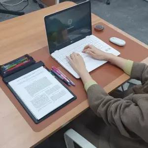 양면 가죽 미우 장패드 데스크매트 새들브 책상 깔개