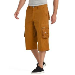 BEST SOUTH 카프리 카고 반바지 남성용 무릎 아래 45 7cm 18인치 바지 Desert Sun 40