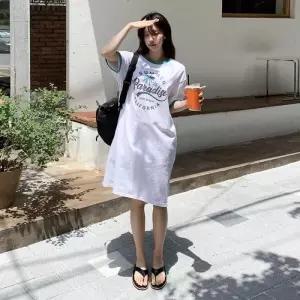 여자 반소매 빅사이즈 클래식 코튼 소재 원피스