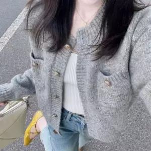 [아우트_66]가디건 여자 사무실 도톰한 간절기 예쁜