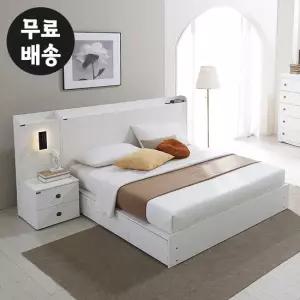 디베 수납형 침대프레임세트 안방(킹사이즈/조명협탁)