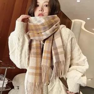 따뜻한 목도리 부드러운 롱 머플러 털 여성 여자 양털 남성 뜨개질 머플러-WFOSUHK