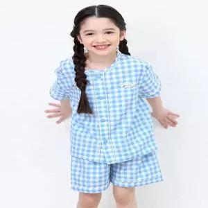 [프리미에팜]프리미에팜 시나모롤 아동 선염체크 5부 잠옷세트 BL