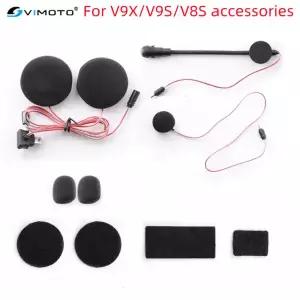 Vimoto V8S V9S V9X 헬멧 인터콤 헤드셋 베이스 하드/소프트 마이크 액세서리용 오디오 및 마이크 키트
