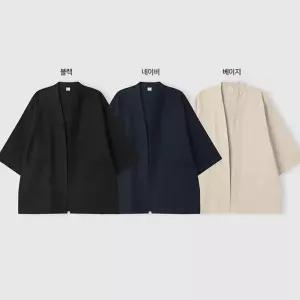 남자 여름 오버핏 오픈 반팔 가디건 ET-CAH-Q002-네이비