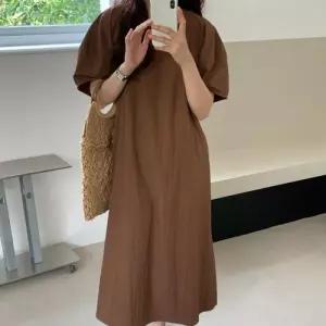 [옷자락]여자 휘뚜루 벌룬반팔 나일론 큰사이즈 SS 롱원피스