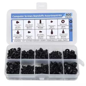 400PCS 컴퓨터 나사 범용 마더보드 HDD SSD 하드 드라이브 팬 전원 공급 장치 그래픽 DIY 및 수리용 PC