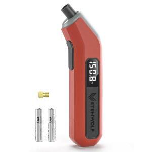 ETENWOLF T300 PLUS 타이어 압력 게이지 (비비드 밝은 200 디스플레이가 밸브 LED PSI, 오렌지) 게이지, 압력용 PRESTA 디지털 어댑터가 있는