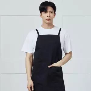 블랙 기본 무지 앞치마 카페 바리스타 식당 서빙 X형