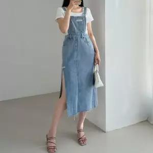 [H스타일](MZ)패치데님멜빵원피스
