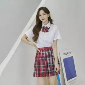 교복쇼핑몰 여자교복 학생복 교복치마 리본타이 스커트 레드체크