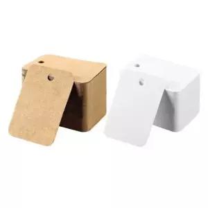 선물포장 무지 종이택 라벨 의류택 크라프트 3.5x5cm 100매