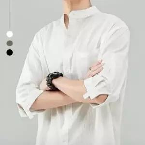 남방 셔츠 여름 남자 7부 헨리넥 남성 캐주얼
